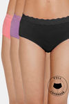 Zivame Low Rise Full Coverage Hipster Panty (Pack of 3) - Multicolor — thumbnail 1